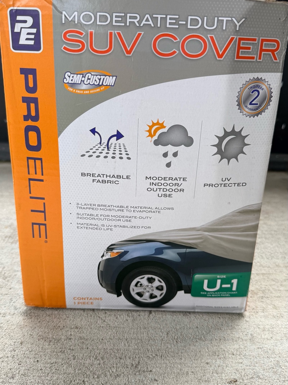 Moderate-Duty SUV Cover - Gray color.